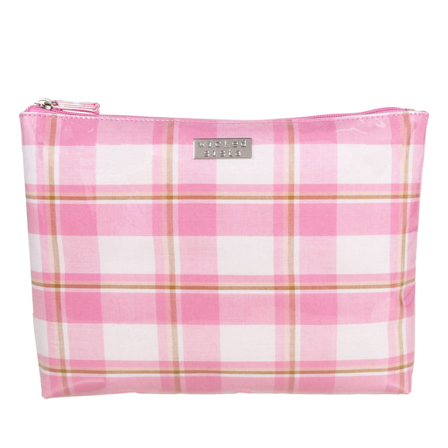 Wicked Sista Modern Check Extra Large Flat Cosmetic Bag
