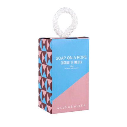 Wicked Sista Colour Block Soap On A Rope Coconut & Vanilla 180g