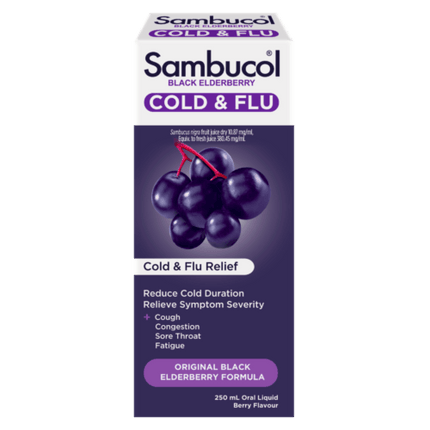 Sambucol Black Elderberry Cold & Flu 250ml - OhYouLuckyDuck.com.au