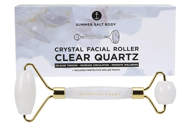 Summer Salt Crystal Face & Body Roller Clear Quartz