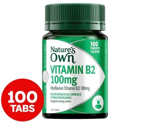 Natures Own Vitamin B2 100mg 100 Tablets - OhYouLuckyDuck.com.au