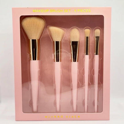 Wicked Sista Makeup Brush Set for Foundation Powder and Eyeshadow 5 Pieces