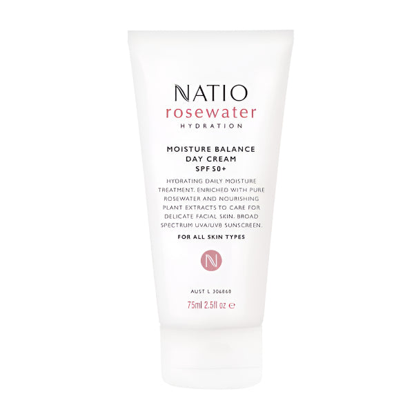 Natio Rosewater Hydration Moisture Balance Day Cream Spf 50 75ML