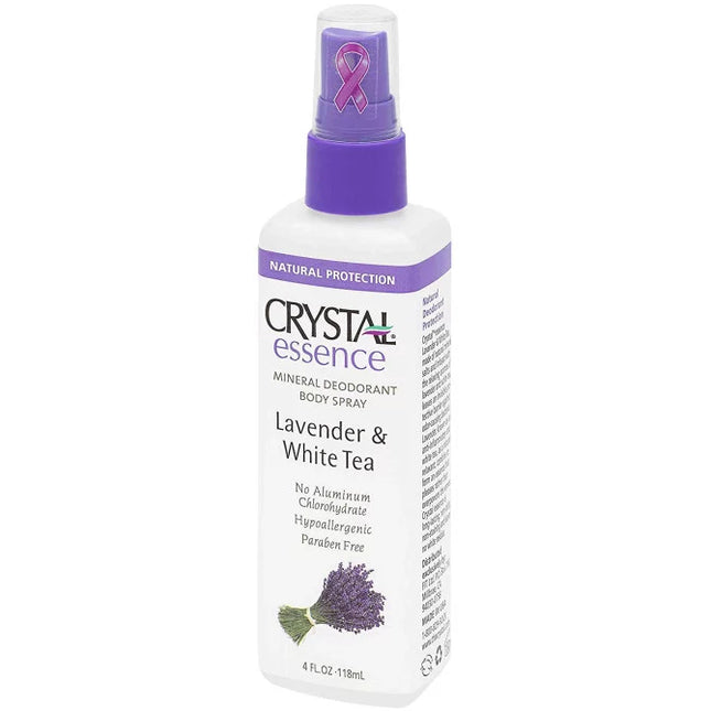 Crystal Essence Mineral Deodorant Spray Lavender & White Tea 118ml - OhYouLuckyDuck.com.au