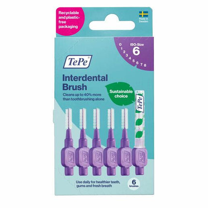 Tepe Interdental Brush Purple 1.1Mm Size 6 6 Pack