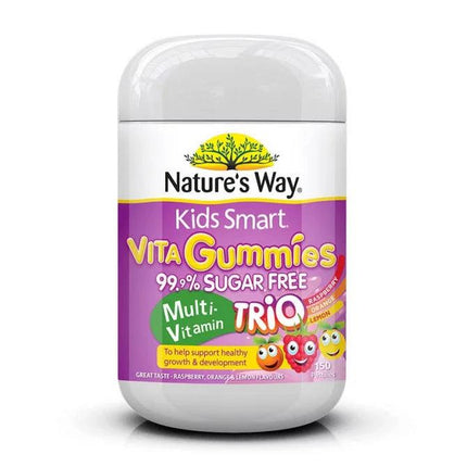 Natures Way Kids Smart Vita Gummies Sugarfree Multivitamins Trio 150 Pastilles - OhYouLuckyDuck.com.au