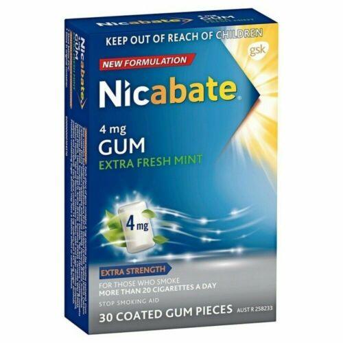 Nicabate Extra Fresh Mint Gum 4mg 30 Pack - OhYouLuckyDuck.com.au