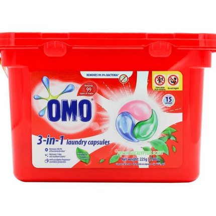 Omo 3In1 Laundry Capsules Eucalyptus