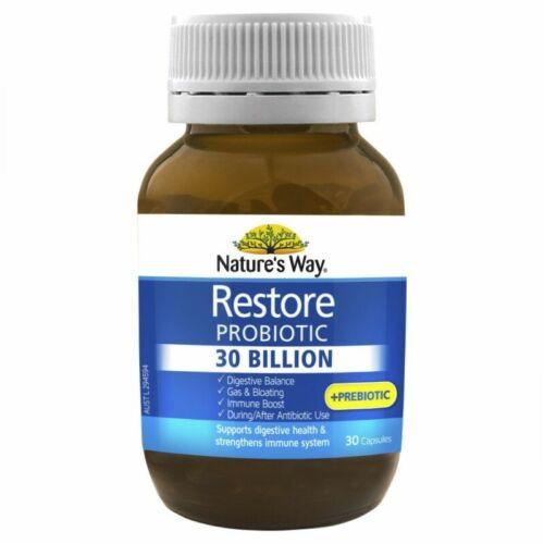 Natures Way Restore Probiotic 30 Billion 30 Capsules - OhYouLuckyDuck.com.au