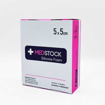 Medstock Silicone Foam Adhesive Dressing For Wound Care 5CM X 5CM