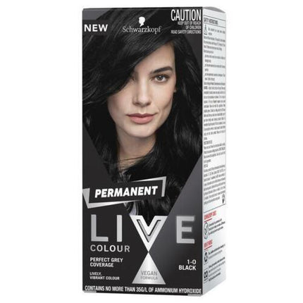 Schwarzkopf LIVE Colour Permanent 1.0 Black - OhYouLuckyDuck.com.au