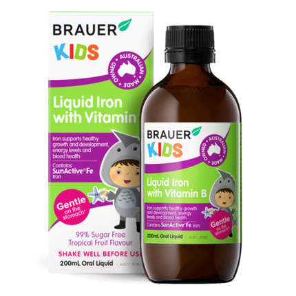 Brauer Kids Liquid Iron with Vitamin B 200ml - OhYouLuckyDuck.com.au