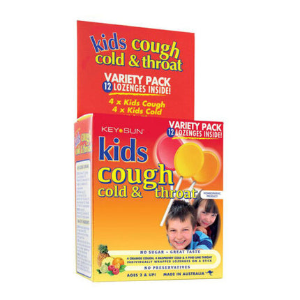 Key Sun Kids Cough Cold & Throat Variety Pack 12 Lozenges - OhYouLuckyDuck.com.au