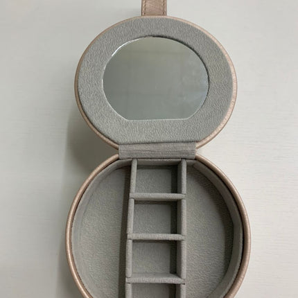 Vogue Travel Jewellery Case Round 2 Tier Silver Organizer Box