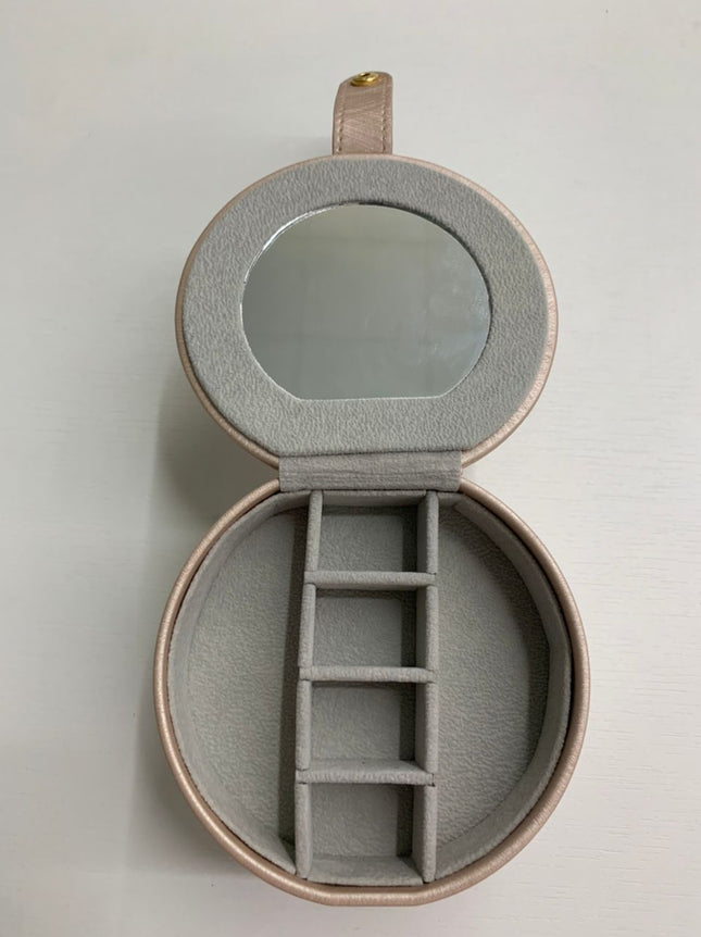 Vogue Travel Jewellery Case Round 2 Tier Silver Organizer Box