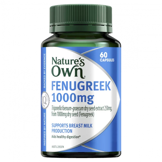 Natures Own Fenugreek 1000mg 60 Capsules - OhYouLuckyDuck.com.au