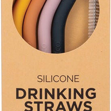 Ever Eco Silicone Straws Bent Golden Hour Collection