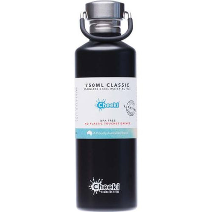 Cheeki Stainless Steel Bottle Classic Matte Black (Medium) 750ml