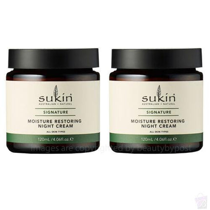 Sukin Moisture Restoring Night Cream, Signature, 120 ml - OhYouLuckyDuck.com.au