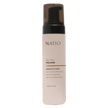 Natio Self Tan Mousse Medium to Dark 180ml - OhYouLuckyDuck.com.au