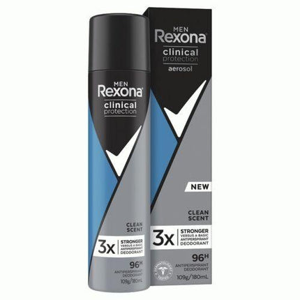 Rexona for Men Clinical Protection Antiperspirant Clean Scent 180ml - OhYouLuckyDuck.com.au