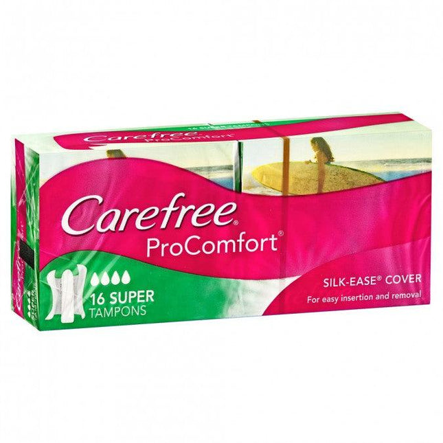Carefree ProComfort Super Tampons 16 Pack - OhYouLuckyDuck.com.au