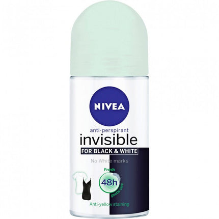 Nivea Invisible Black & White Fresh Roll On Deodorant 50ml - OhYouLuckyDuck.com.au