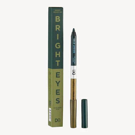 DB Cosmetics Bright Eyes Pencil Duo Green Means Go - OhYouLuckyDuck.com.au