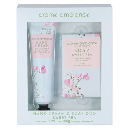 Arome Ambiance Floral Glimmer Sweet Pea Hand Cream and Soap Duo 100ML / 100G