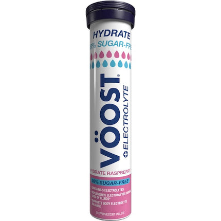 Voost Hydrate 98 Percent Sugar Free Raspberry Effervescent Tablets 20 Pack