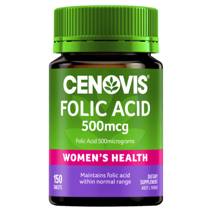 Cenovis Folic Acid 500mcg Tablets 150 - OhYouLuckyDuck.com.au
