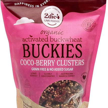 2die4 Live Foods Organic Activated Buckies Coco-Berry Clusters 400g