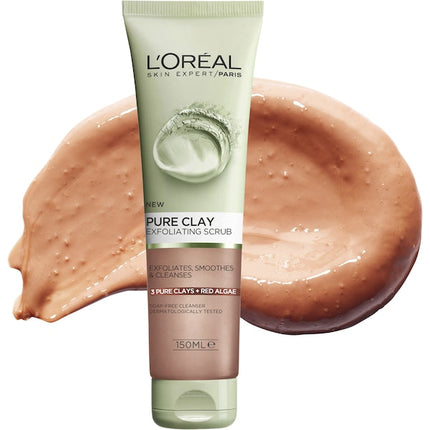 L'Oreal Pure Clay Red Algae Exfoliating Face Scrub 150mL