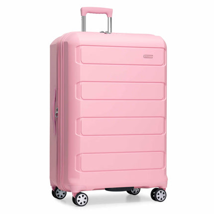 Traveler's Choice Pagosa Indestructible Hardshell Expandable Spinner Luggage Pink Carry On 22 Inch