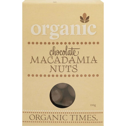 Organic Times Milk Chocolate Macadamia Nuts 150G