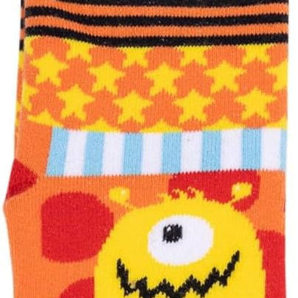 Lolly Kicks Monster Socks Fun Novelty Crew Socks for Kids Size 5-8 Years Old