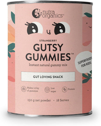 Nutra Organics Gutsy Gummies Strawberry 150g - OhYouLuckyDuck.com.au