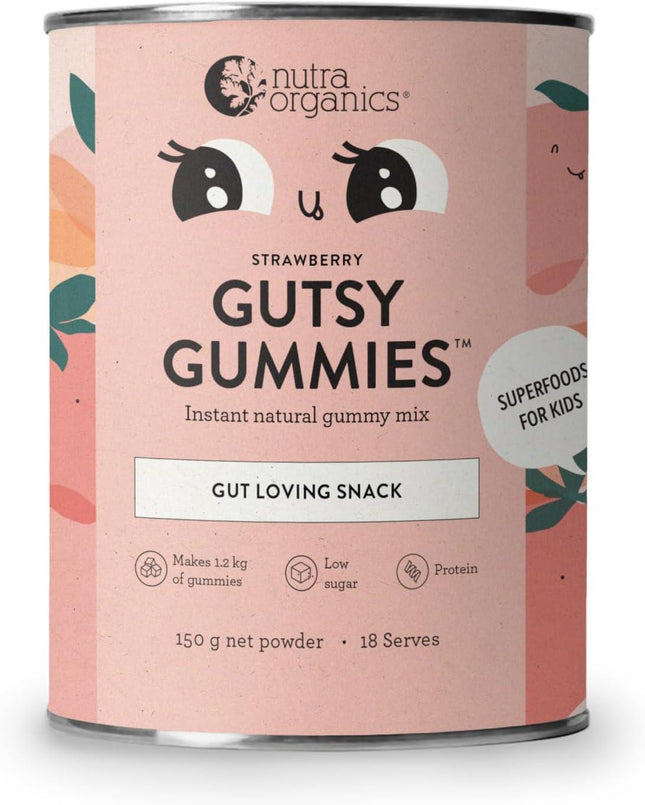 Nutra Organics Gutsy Gummies Strawberry 150g - OhYouLuckyDuck.com.au