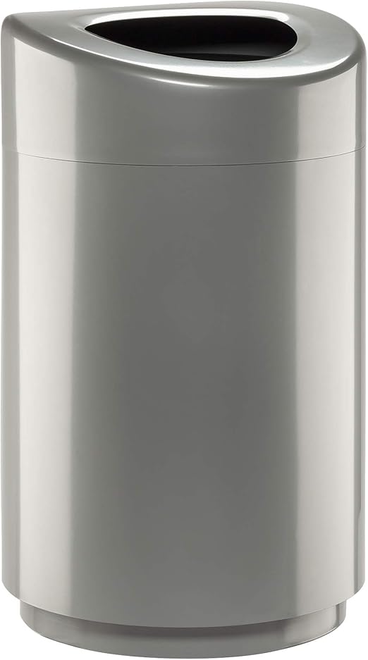 Safco Open Top Stainless Steel Modern Garbage Can for Indoor Use Silver