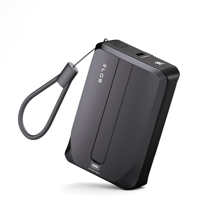 ZLOS 10000mAh Mini Power Bank with Built in USB C and Lightning Cables