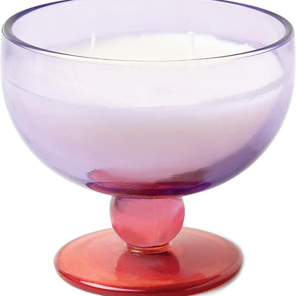 Paddywax Pepper and Plum Scented Candle in a Purple and Pink Tinted Glass Goblet 241G