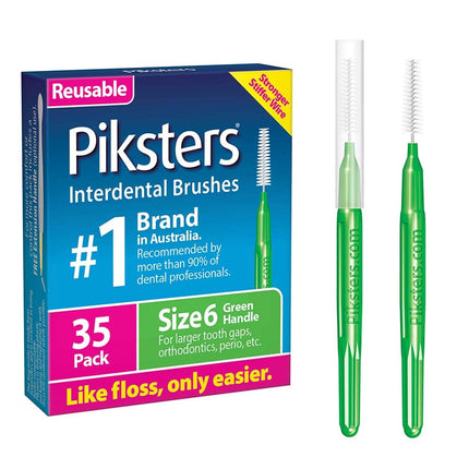 Piksters Interdental Brush Green Size 6 35 Pack