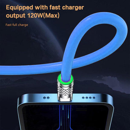 Portable Heavy Duty 3-In-1 Lightning Micro USB Type C Charging Data Cable - Blue - OhYouLuckyDuck.com.au