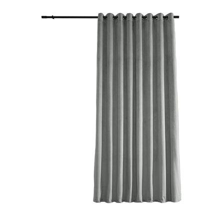 HPD Half Price Drapes Signature Extra Wide Grommet Blackout Velvet Curtain 100 X 84 Silver Grey