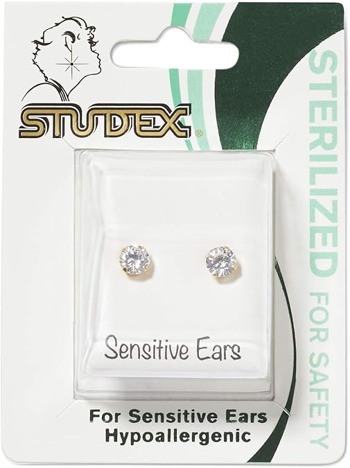 Studex Gold Plated Cubic Zirconia Earring Set 5MM