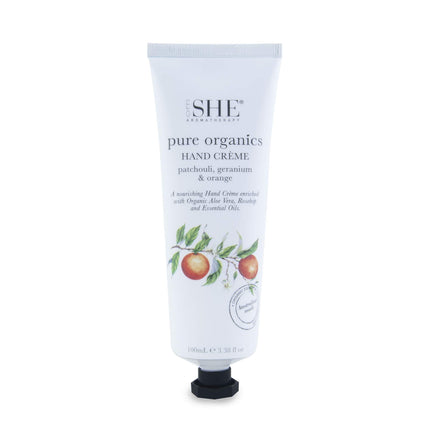 SHE Pure Organics Hand Cream Patchouli Geranium and Orange 100ML