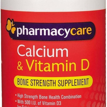 Pharmacy Care Calcium and Vitamin D3 for Bone Health and Density 120 Tablets
