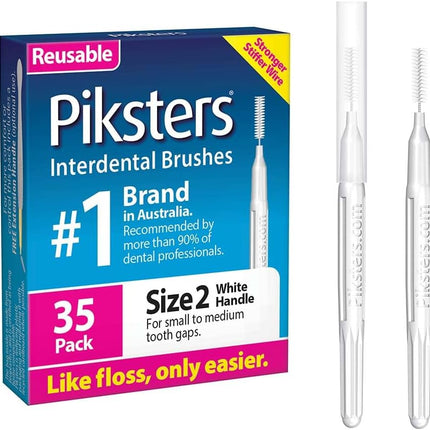 Piksters Interdental Brushes White Size 2 35 Pack
