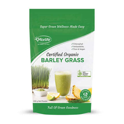 Morlife Certified Organic Barley Grass Powder 200g
