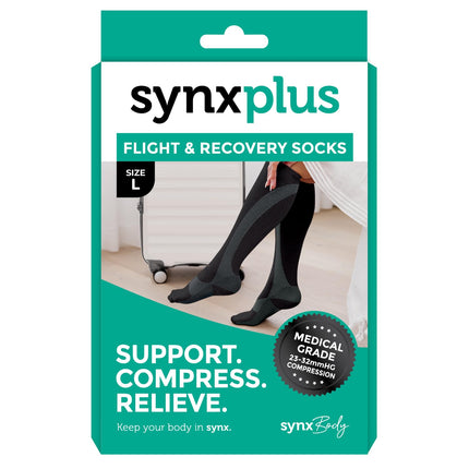 Synxplus Flight and Recovery Compression Socks Black Large